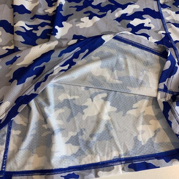Taylor Jordan Top Womens XL Extra Large Blue Grey Camo Long Sleeve Mock Golf - Picture 10 of 13